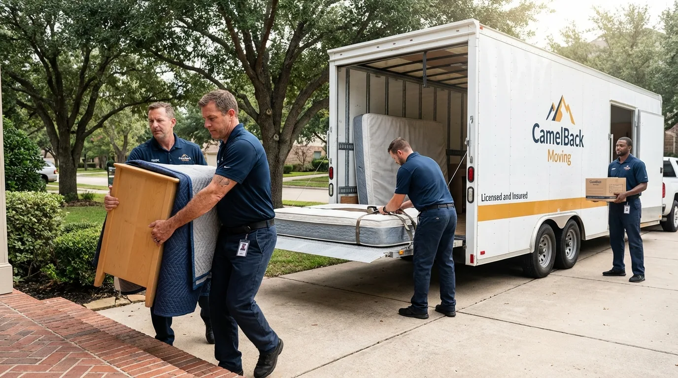 Crew loading residential truck for cross-state move from Laurel, MD